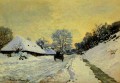A Cart on the Snow Covered Road with SaintSimeon Farm Monet